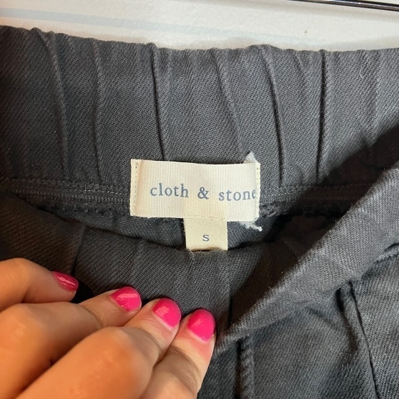 Anthropologie Cloth & Stone charcoal pull on cropped jogger pants - Picture 3 of 5